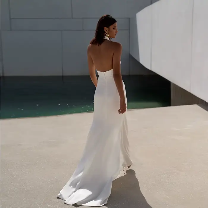 Robe de Mariée Simple en Satin pour Femme