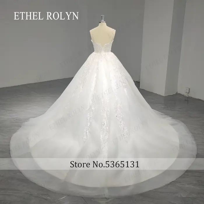 ETHEL ROCirCN-Robe de Mariée Trapèze avec Appliques en Forme de Cœur
