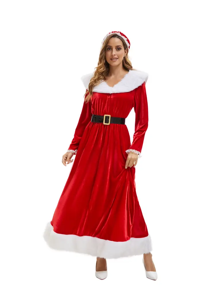Robe de Noël Rouge Sexy pour Adulte RUIKE 2026 – Idéale pour Fêtes Thème