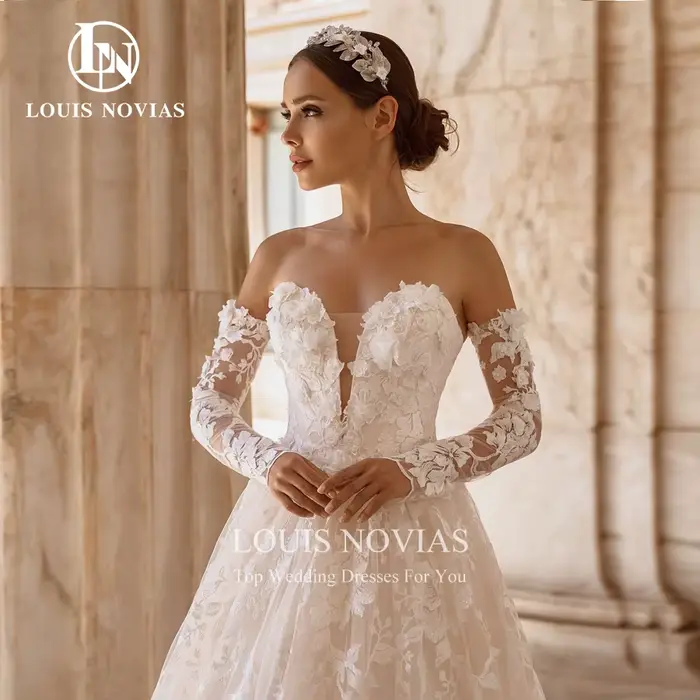 Modiis-Robe de mariée A-Line avec fleurs perlées
