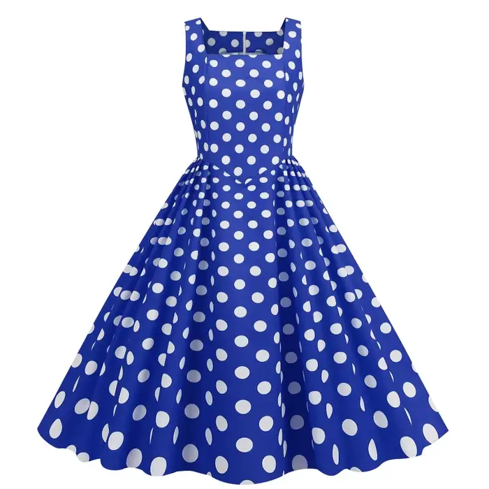 Robe midi élégante à pois vintage