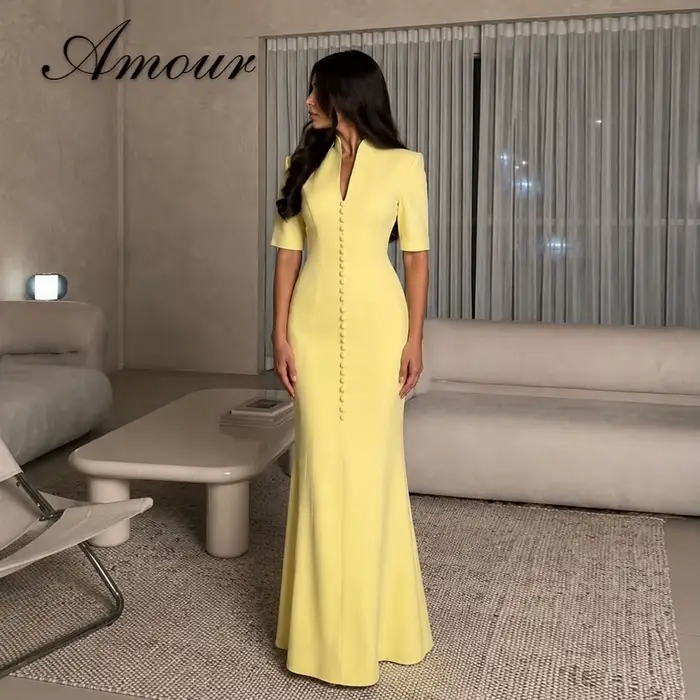 Robe de soirée personnalisée Amour jaune citron
