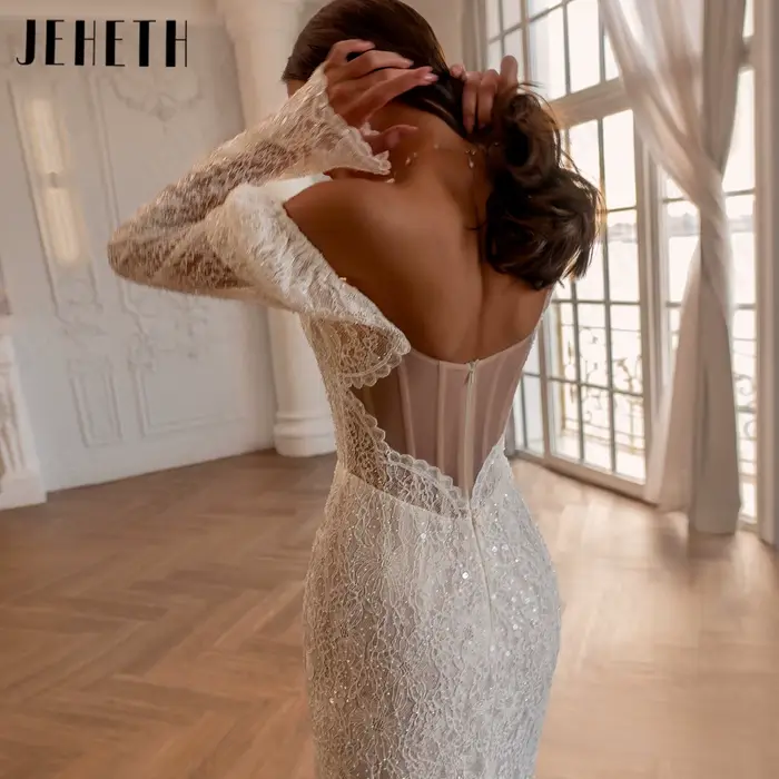 Robe de mariée EHETH en dentelle à sequins