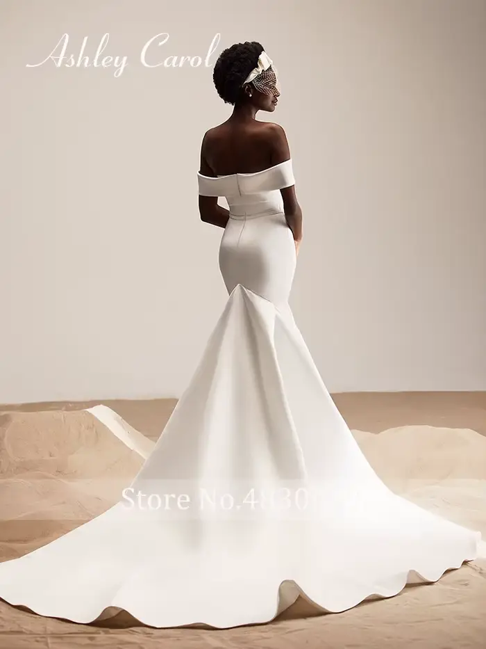 Ashley Carol robes De mariée sirène pour les femmes Sexy épaules nues