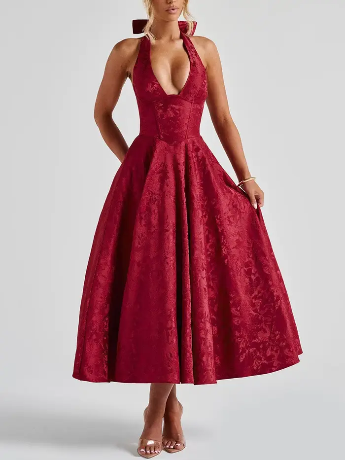 Robe trapèze portefeuille pour femmes élégante dos nu soirée printemps été style plage polyester multicolore SML