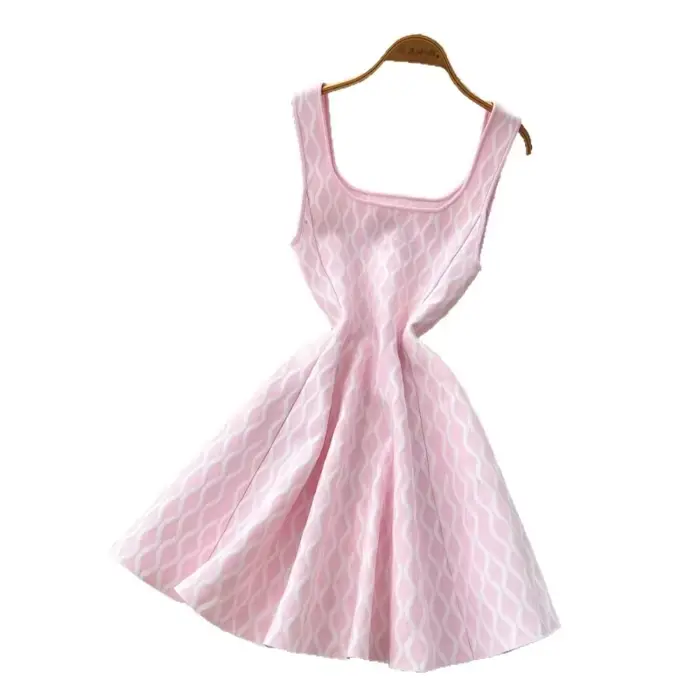 Robe Courte Femme Coupe Trapèze Y2K Streetwear Sans Manches Imprimée Sexy Taille Cintrée Élégante Épissée Soirée Travail 2026