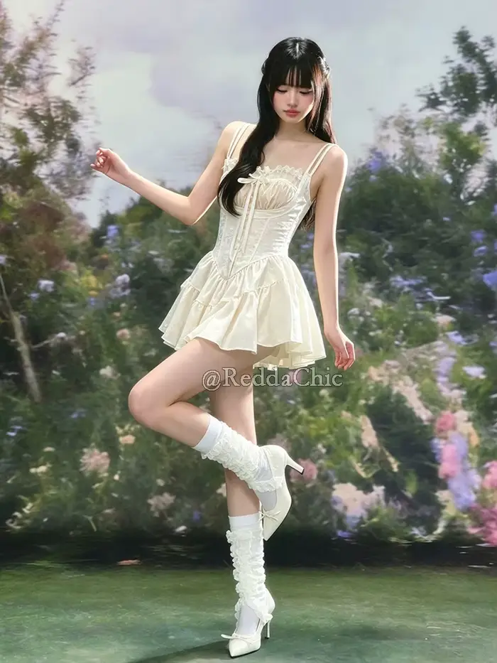 REDDACHiC Robe d'été florale romantique et short à volants pour femme
