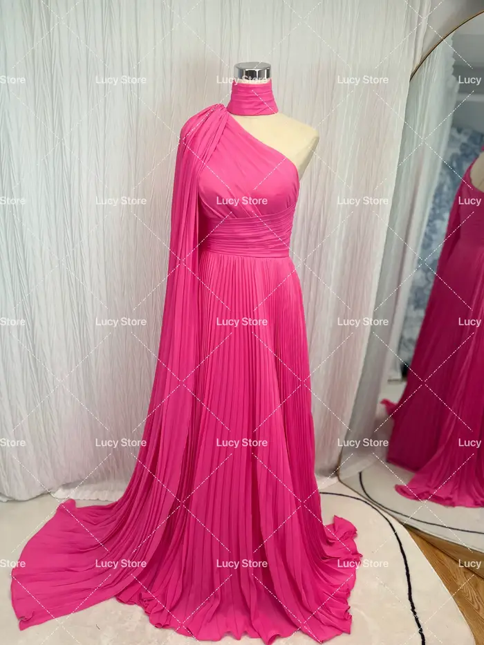 Lucy Rose rouge luxe femme robe de soirée en mousseline de soie cérémonie de mariage femmes élégantes robes de mariée châle pièce formelle personnalisée