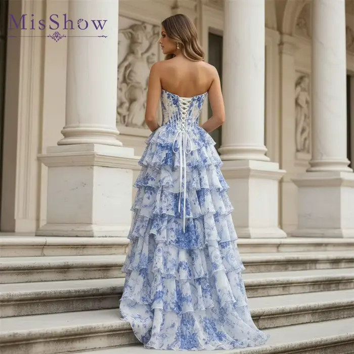 Robe de soirée longue en mousseline MisShow pour femme