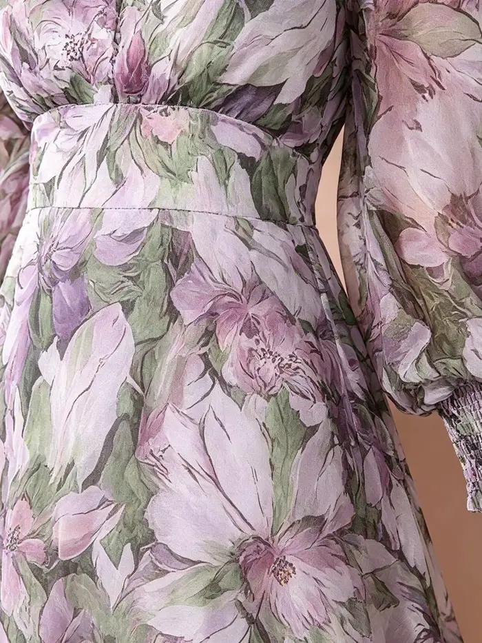 Robe longue florale, style bohème romantique