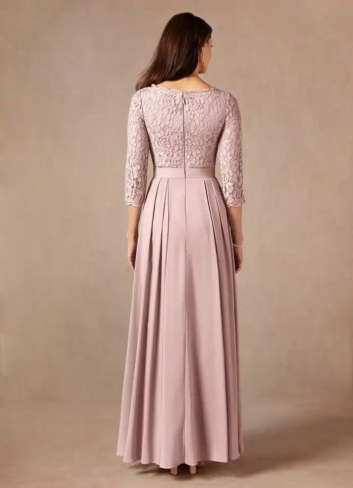 Robe de soirée élégante en satin rose sirène drapée