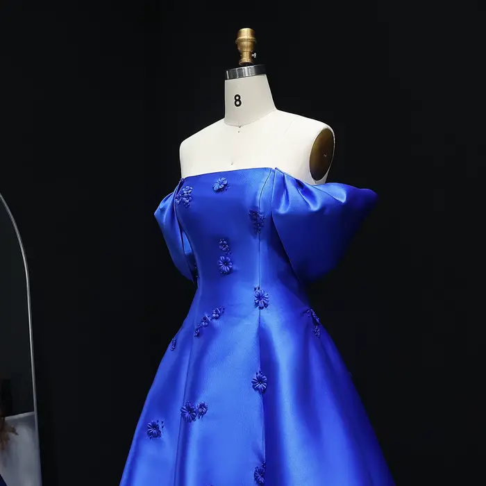 Robe Sharon Said Trapèze Rouge Arabe Personnalisée avec Décoration 3D pour Soirées Officielles