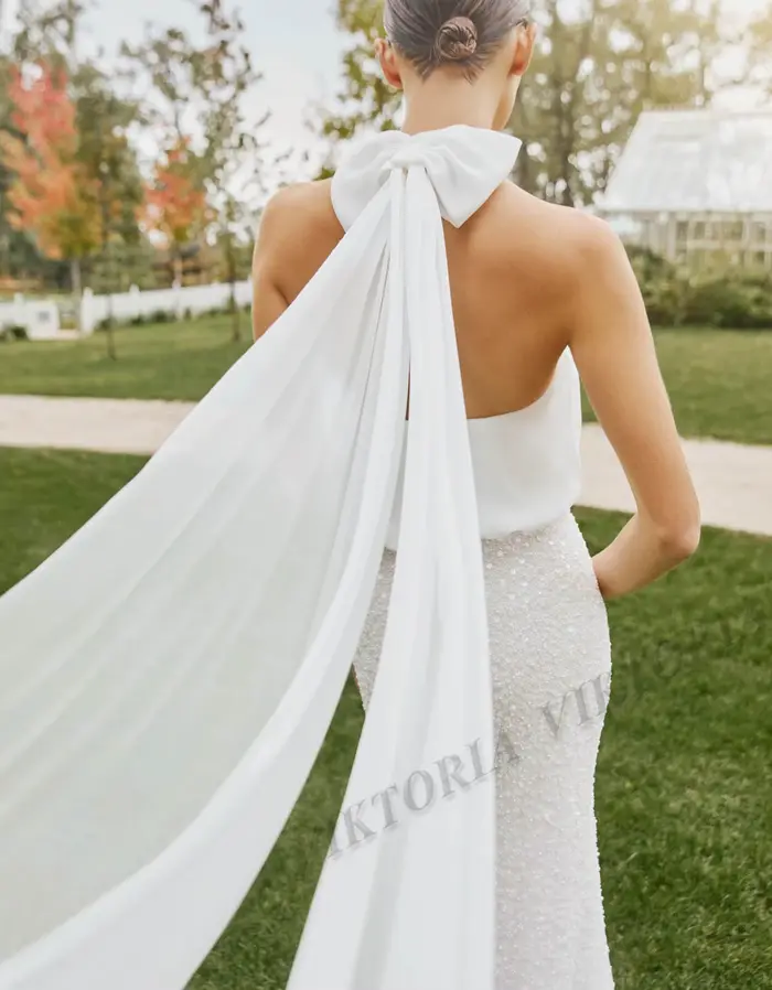 Robe de Mariée Exquise en Mousseline de Soie