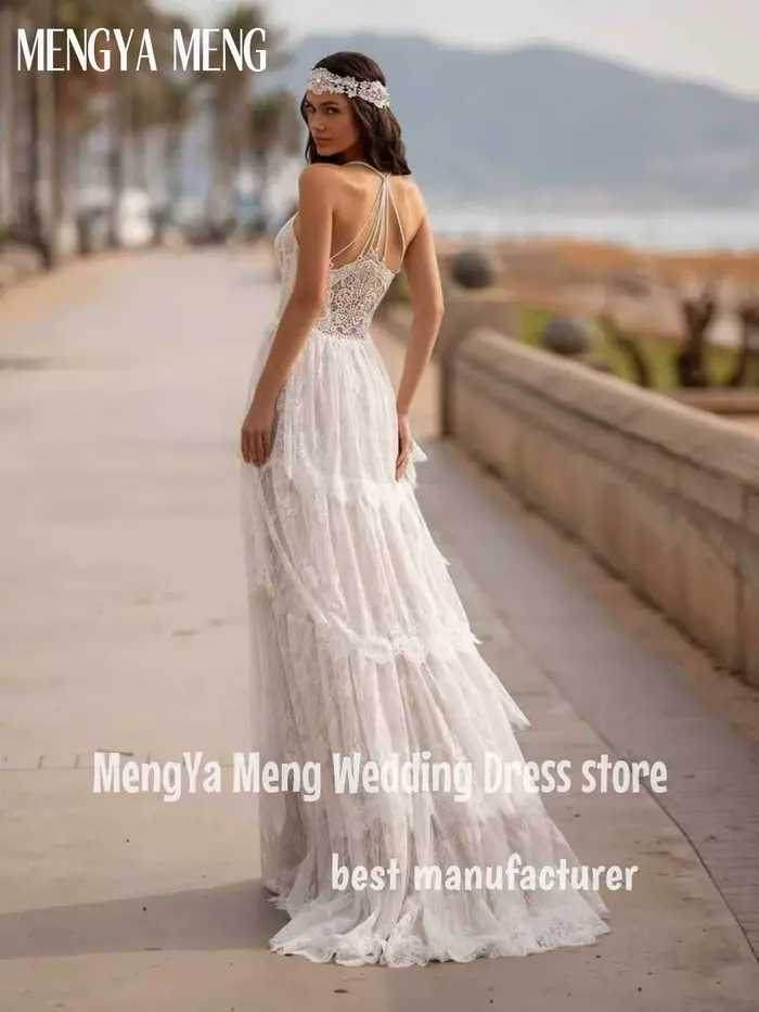 Robe de mariée ZHUISHU bohème en dentelle et tricot de coton pour femmes avec soutien-gorge intégré et conception sirène pour cérémonies et événements spéciaux