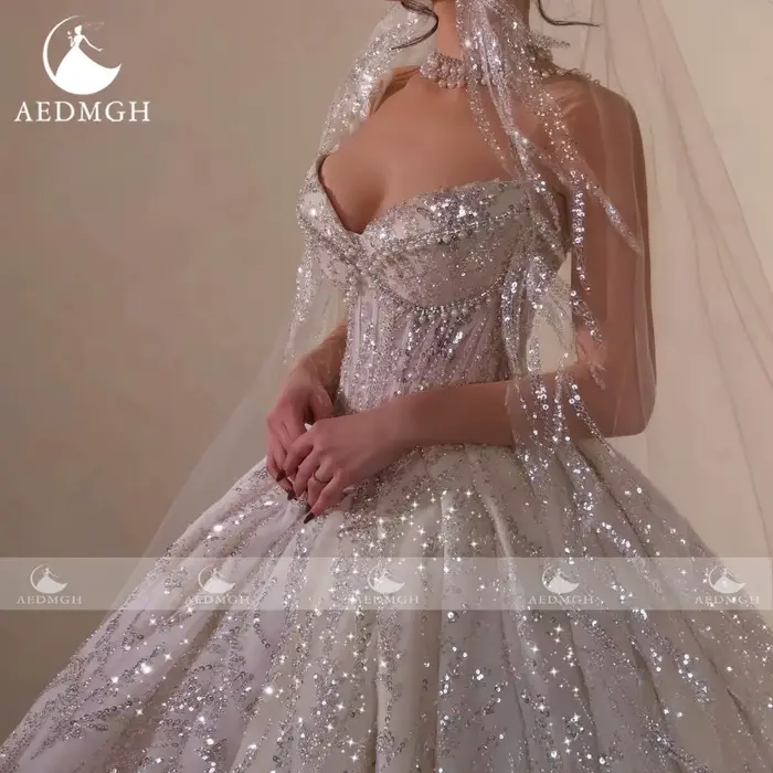 Aedmgh robe De bal robes De mariée De luxe sans bretelles