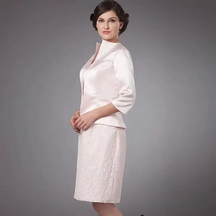 Robe de mère de la mariée personnalisée, robe élégante pour femmes avec appliques, deux pièces, longueur genou, robe de soirée de mariage, Vestido Invitada Bod
