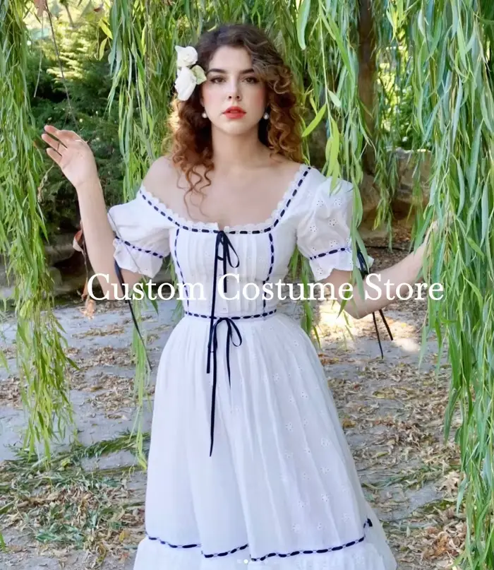 Robe de bal MARISOlSANCHEZ style bohème laine tricotée satiné col carré appliques décoration pour bal mariage gala occassions spéciales