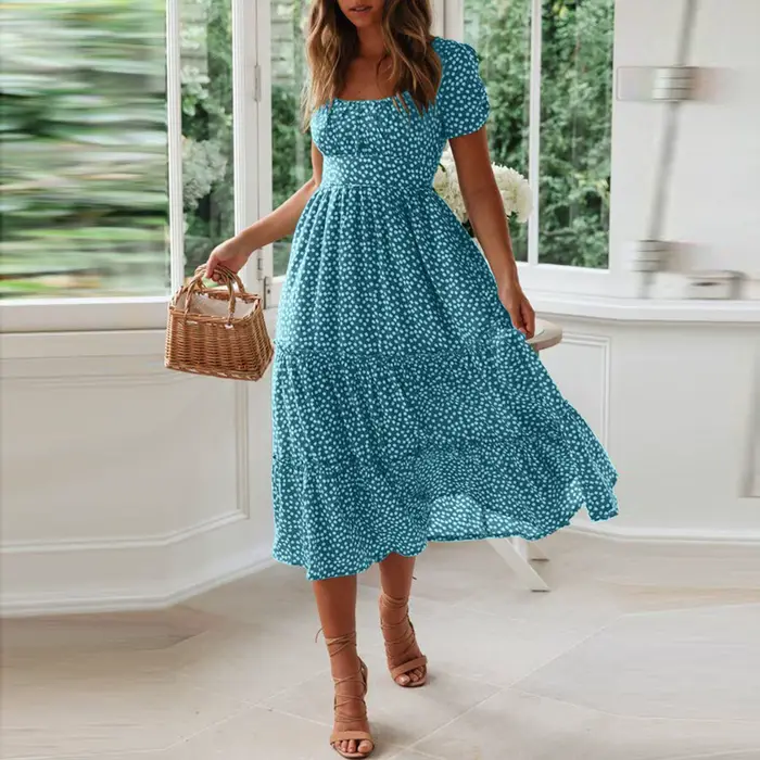 Robe d'été à fleurs fragmentées pour femmes