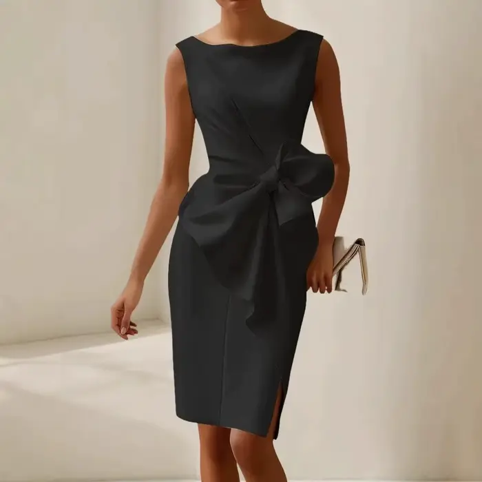 Robe d'été plissée sans manches pour femmes