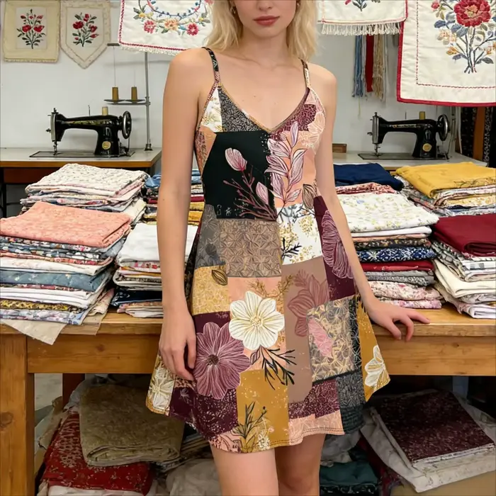 ​ Robe de soirée vintage à bretelles spaghetti à motif géométrique pour femmes