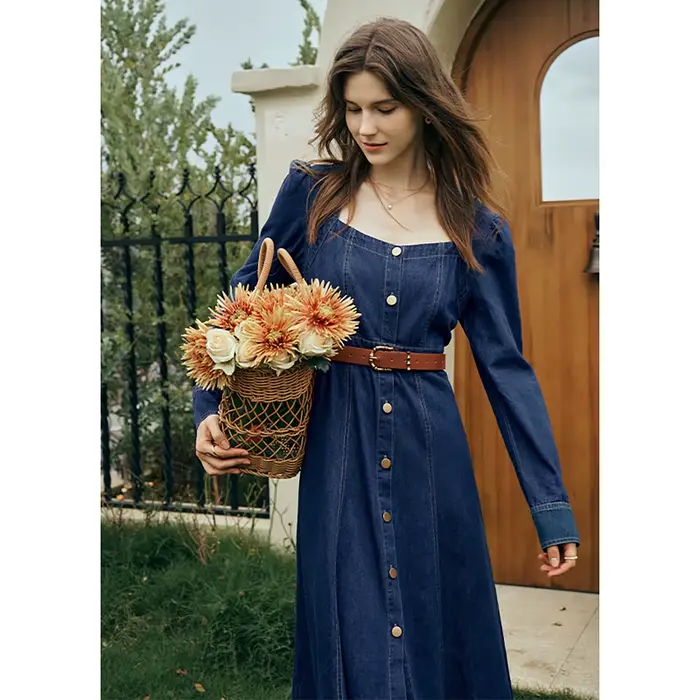 Robe en jean vintage OLrain pour femme