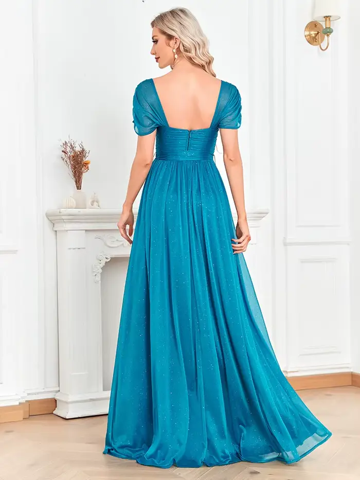 Robe de soirée longue bleu brillant Lucyinlove 2025