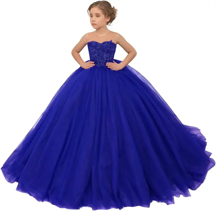 Robe de concours bordeaux pour filles