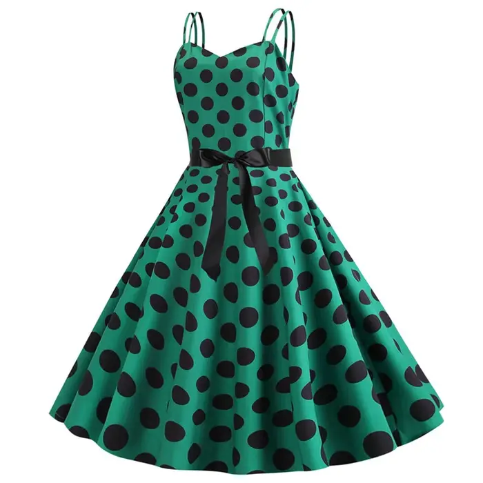 Robe vintage rockabilly à pois pour femmes grandes tailles, décontractée et élégante pour soirées estivales et occasions spéciales