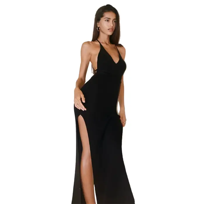 Robe de plage d'été, fente haute
