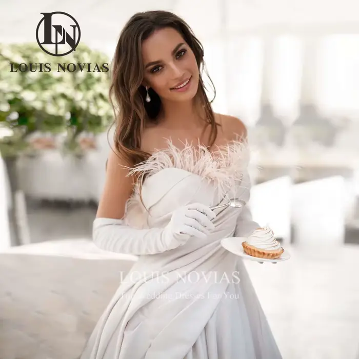 Modiis-Robe de mariée trapèze en satin dos nu pour les patients