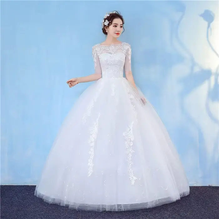 OrGR-Robe de mariée élégante en dentelle
