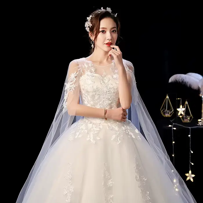 Robe de mariée élégante en dentelle brodée princesse vintage personnalisable pour femmes grandes tailles occasions spéciales