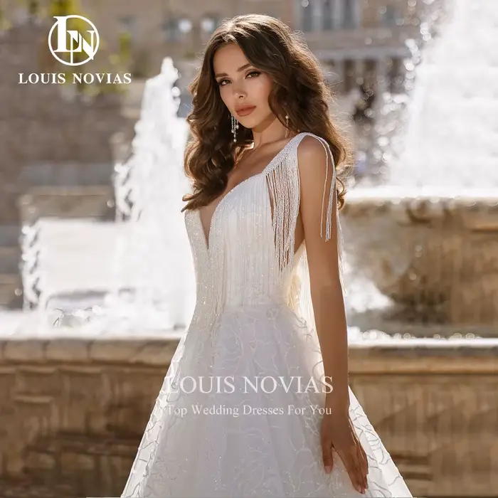 Modiis-Robe de mariée A-Line perlée