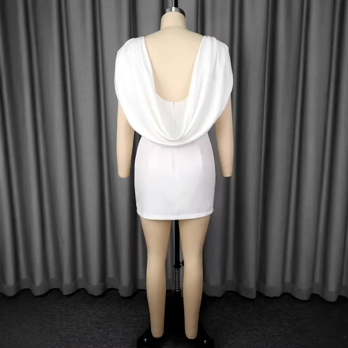 Robe courte blanche femme sexy y2k streetwear élégante pour soirées et travail occassions spéciales