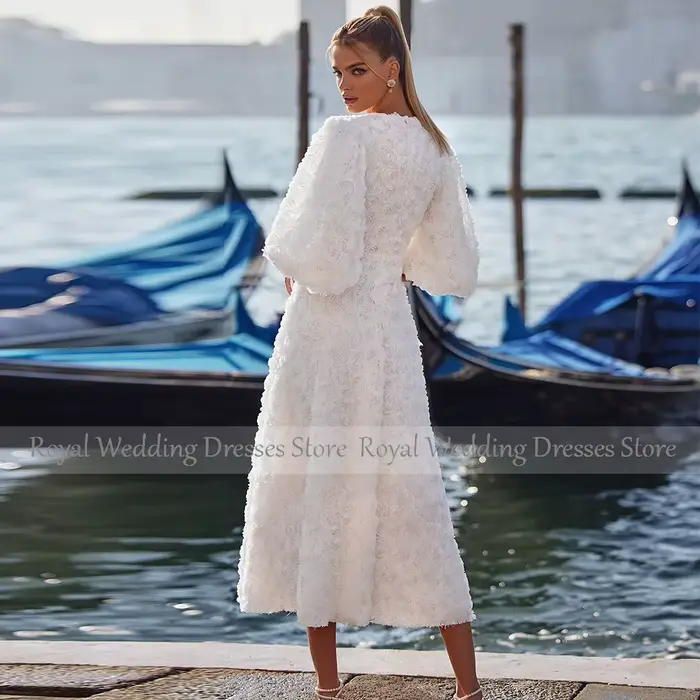 Robe de Mariée Civile Élégante en Mousseline de Soie Blanche