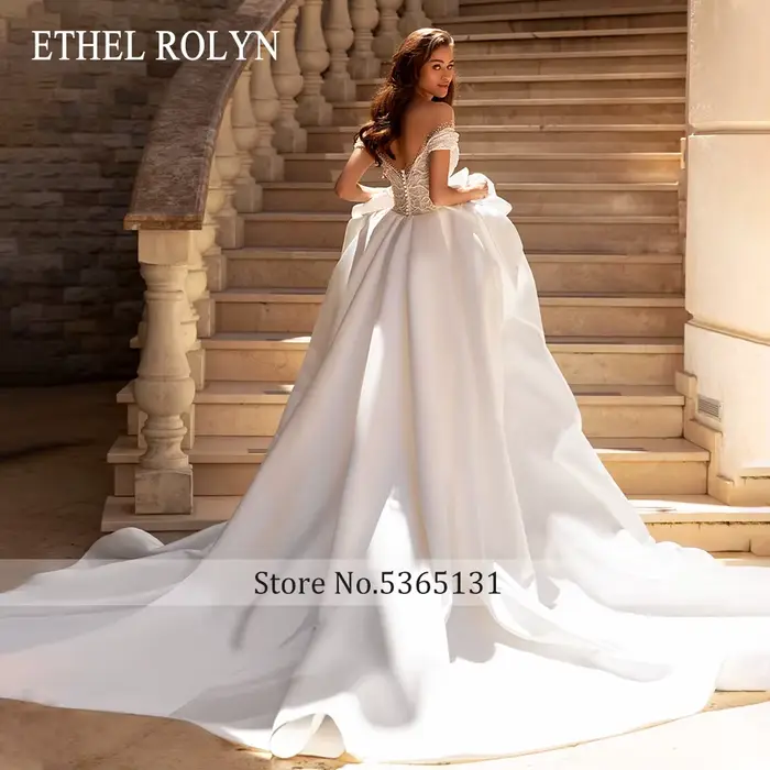ETHEL ROLYN robe De mariée trapèze Chic perlée chérie dos nu princesse