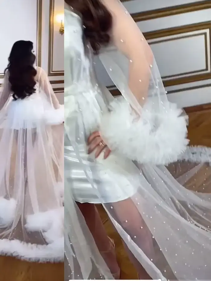 Robe de mariée à volants