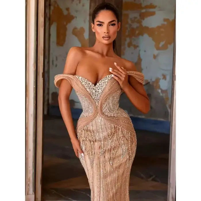 Robe sirène Champagne élégante