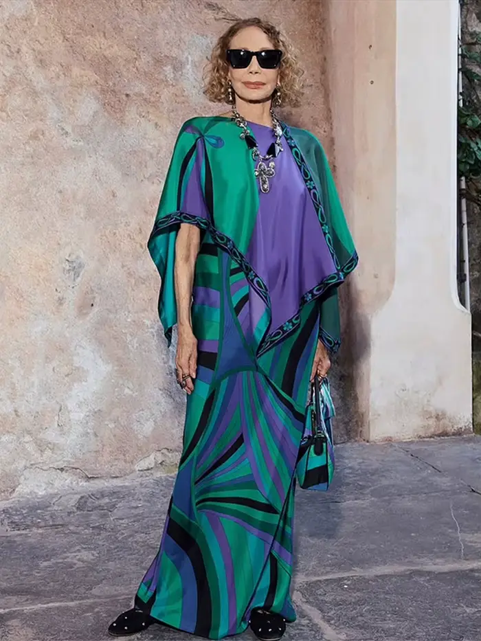 Robe élégante imprimée style châle pour femme