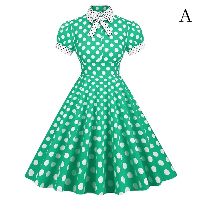 Robe d'été vintage à pois des années 50 et 60 pour femme, robe rétro rockabilly, soirée, bal de mariage, occasion spéciale