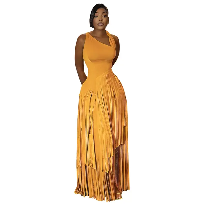 Nouvelle Robe Africaine Sexy à Franges pour Femme