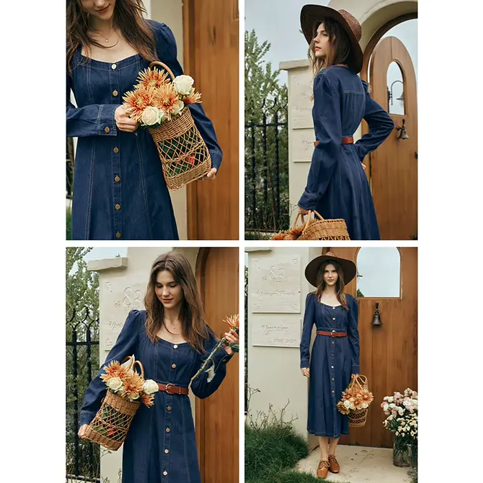 Robe en jean vintage OLrain pour femme
