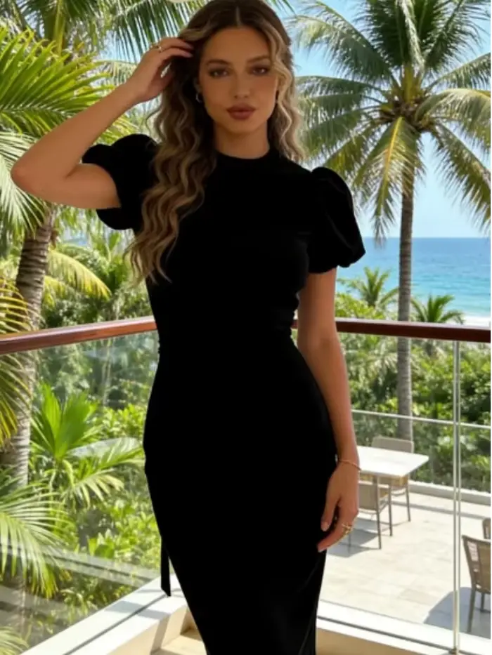 Robe longue noire Sexy