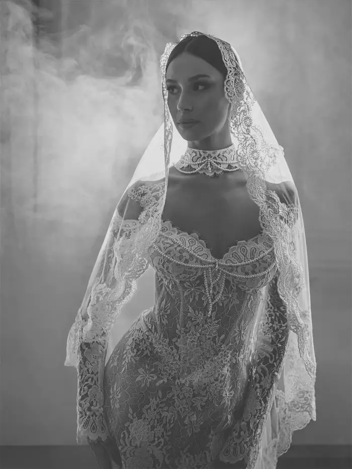 Kyoto – robe de mariée en dentelle florale blanche, personnalisée, épaules dénudées, manches longues, robes de soirée sirène exquises