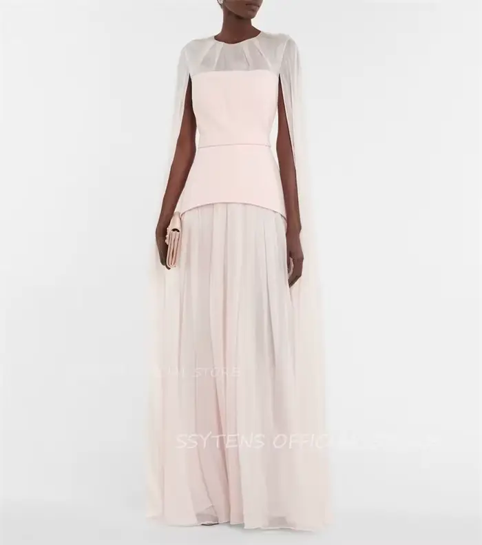 Robe de Soirée Longue en Mousseline de Soie pour Femme