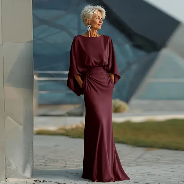 Robes mère de l'oiseau personnalisées en Satin bordeaux