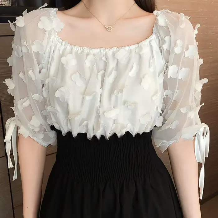 Robe sexy junior tricotée en polyester et nylon avec broderie col en V pour femmes occasions spéciales