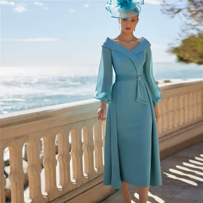 Robe de soirée personnalisée bleu lac