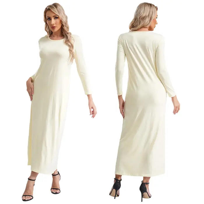 Robe abaya en coton polyester pour femmes élégante et confortable pour prière et occasions spéciales