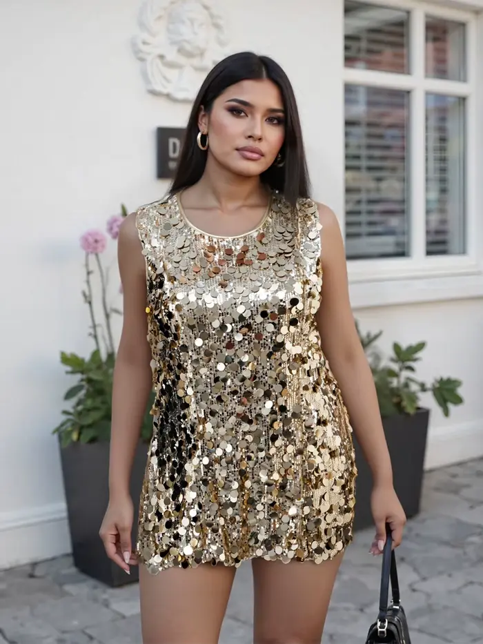 Robe à paillettes grande taille pour femmes